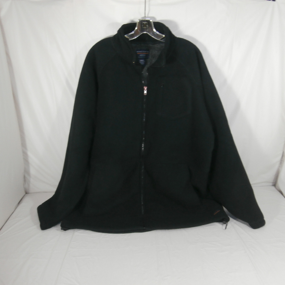 SMITH'S 2XL Black Front Zipper Sweater